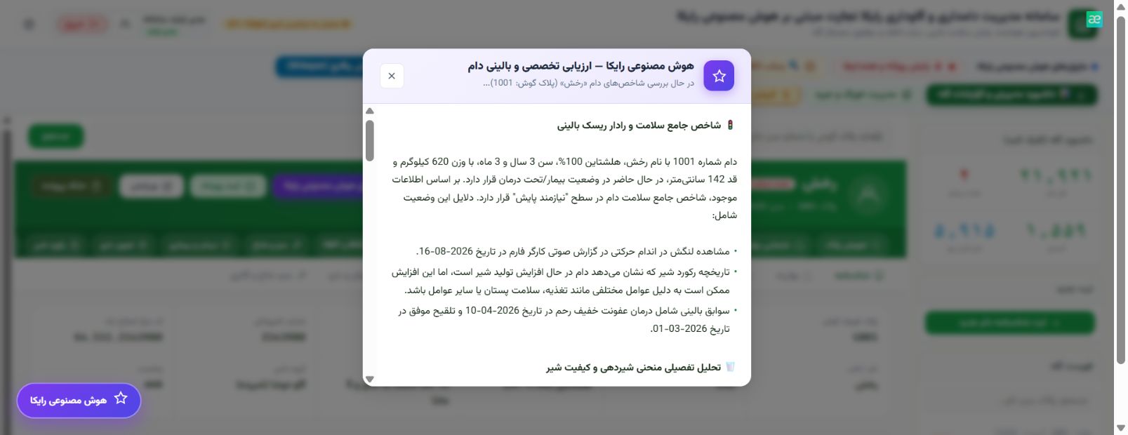 نتیجه واقعی تحلیل پرونده گاو 1001