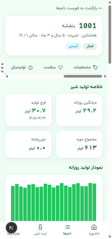 نمای اپلیکیشن موبایل روی گوشی